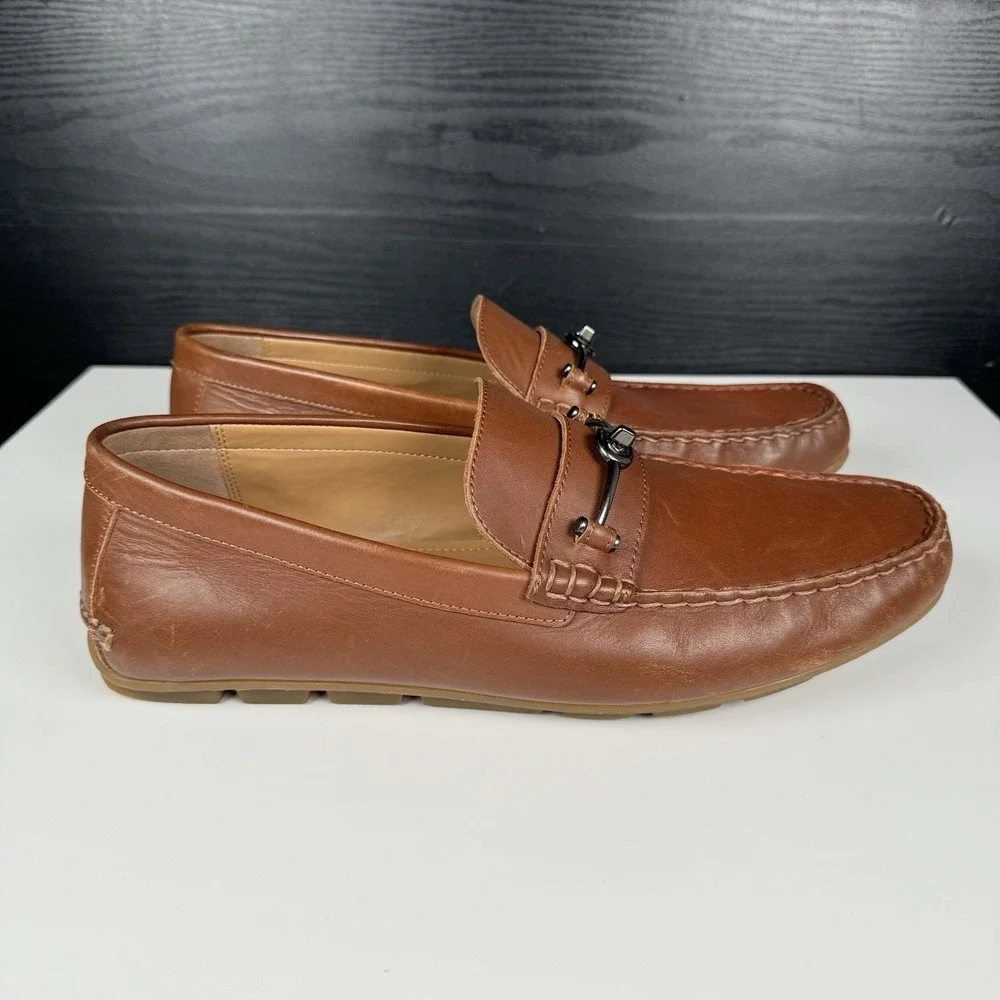 Coach Mott Driver FG2984 Brown Leather Loafer Dress Shoes Mens Size 10.5 D